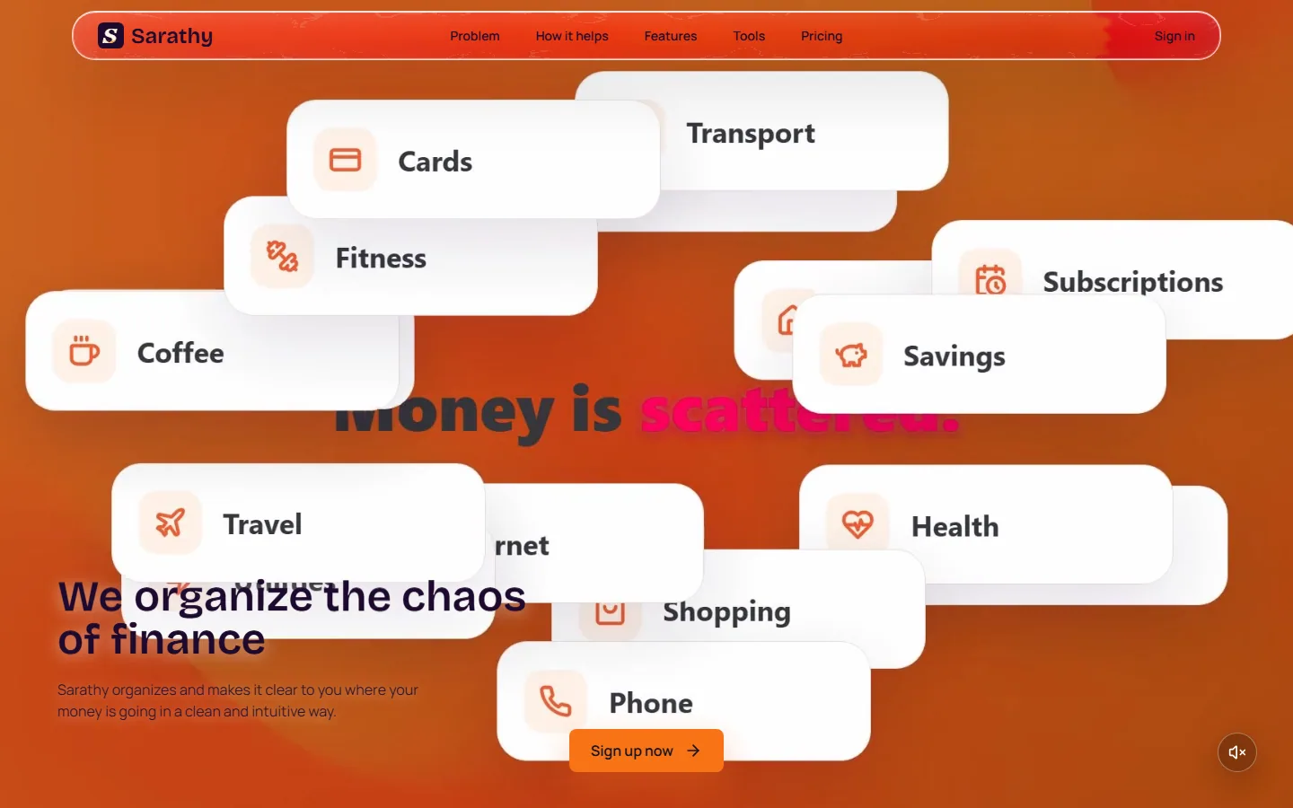 Sarathy student-finance MVP landing-page hero.